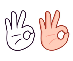 Sticker - OK hand sign cartoon drawing