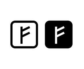 fehu rune. ancient occult symbol of the Vikings. sign of wealth or livestock icon vector