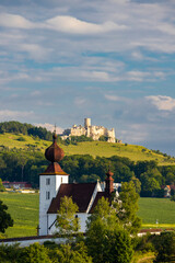 Fototapete - church in Zehra and Spis castle, Slovakia