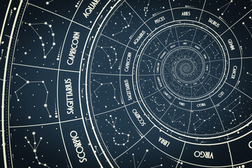 Leinwandbilder - Droste effect background. Abstract design for concepts related to astrology and fantasy.