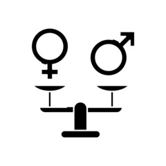 Gender equality color line icon. Women's rights.