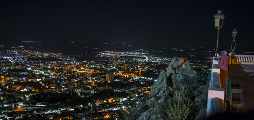 Sticker - Aerial shot of the beautiful night view with city building