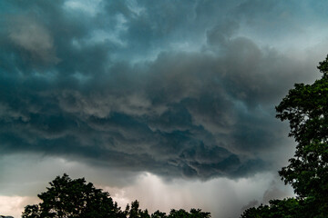 Wall Mural - low angle shot of a dark cloudy sky