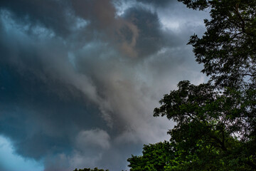 Wall Mural - low angle shot of a dark cloudy sky