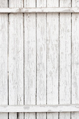 Wall Mural - Background of weathered white planks, bright worn surface texture as graphic design element