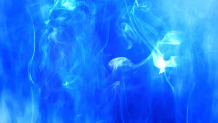 Wall Mural - smoke rising unending on blue background 4k loop features smoke tendrils rising from the bottom of t