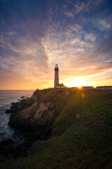 Wall Mural - Coastal sunset at Pigeon Point Lighthouse, California