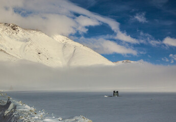 Ala-Bel pass at an altitude of 3175 meters in Kyrgyzstan