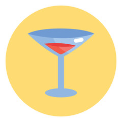 Sticker - Red coctail in tall glass, illustration, vector, on a white background.