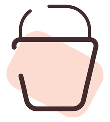 Poster - Pink bucket, illustration, vector, on a white background.