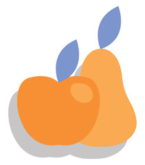 Sticker - Dinner fruits, illustration, vector, on a white background.