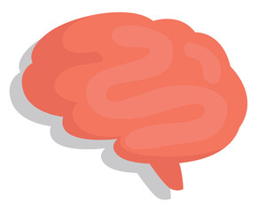 Sticker - Study brain, illustration, vector, on a white background.