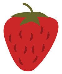 Poster - Red sweet strawberry, illustration, vector, on a white background.