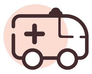 Canvas Print - Ambulance van, illustration, vector, on a white background.