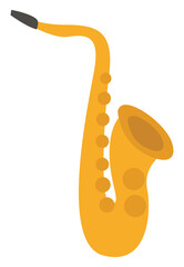 Canvas Print - Golden saxophone, illustration, vector, on a white background.