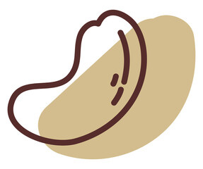 Sticker - Brazilian nut, illustration, vector, on a white background.