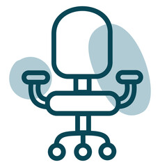 Canvas Print - Office chair, illustration, vector, on a white background.