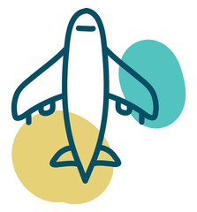 Sticker - Travel plane, illustration, vector, on a white background.