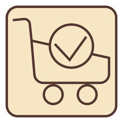 Poster - Full shopping cart, illustration, vector, on a white background.