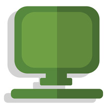 Green Computer, Illustration, Vector, On A White Background.
