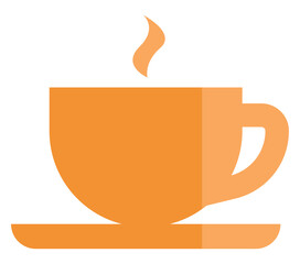 Sticker - Orange coffee cup, illustration, vector, on a white background.