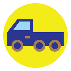 Sticker - Small shop truck, illustration, vector, on a white background.