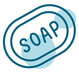 Wall Mural - Soap bar, illustration, vector, on a white background.