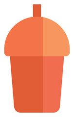 Sticker - Cold coffee in cup to go, illustration, vector, on a white background.