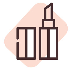 Sticker - Cosmetic lipstick, illustration, vector, on a white background.