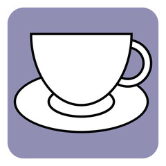 Sticker - Coffee cup, illustration, vector, on a white background.