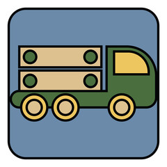 Sticker - Farming truck, illustration, vector, on a white background.