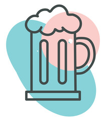 Sticker - Pint of beer, illustration, vector, on a white background.