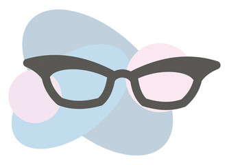 Sticker - Feminine glasses, illustration, vector, on a white background.