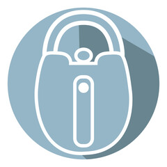 Sticker - Bike lock, illustration, vector, on a white background.