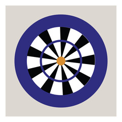 Wall Mural - Dart board, illustration, vector, on a white background.