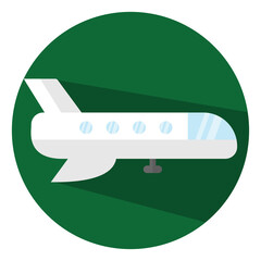 Sticker - Travel airplane, illustration, vector, on a white background.