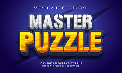 Wall Mural - Master puzzle 3D text effect, editable text style and suitable for game assets