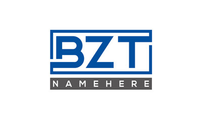 BZT Letters Logo With Rectangle Logo Vector