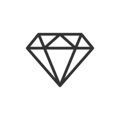 Canvas Print - Simple diamond line icon.