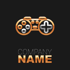 Line Gamepad icon isolated on black background. Game controller. Colorful outline concept. Vector