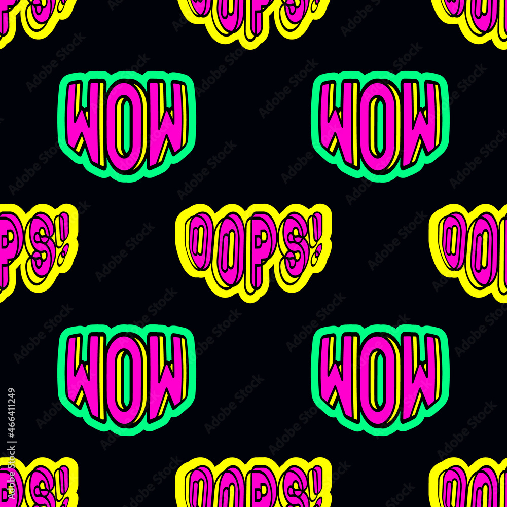 Seamless pattern with text patches 