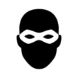 Thief with mask or stealth flat vector icon for games and websites