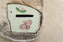 Selfmade Artistic Letter Box At French Villa In Provence, France