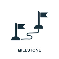 Milestone icon. Monochrome sign from project development collection. Creative Milestone icon illustration for web design, infographics and more