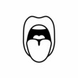 woman mouth sticking out tongue vector icon