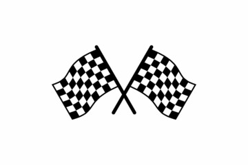 racing car checkered flag vector icon