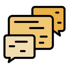 Canvas Print - Chatting icon. Outline chatting vector icon color flat isolated