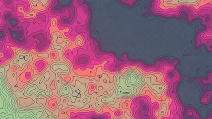 Leinwandbilder - Terrain map on a sheet of cardboard. 3D rendering loop animation HD