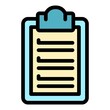 © ylivdesign - Task planning icon. Outline task planning vector icon color flat isolated