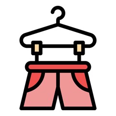 Wall Mural - Drying pants icon. Outline drying pants vector icon color flat isolated